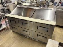 True 72” 6 Drawer Sandwich Prep Table