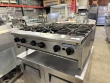 Imperial Countertop 6 Burner Gas Range, Stove top