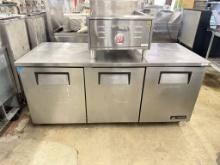 True 72” 3 Door Worktop Refrigerator