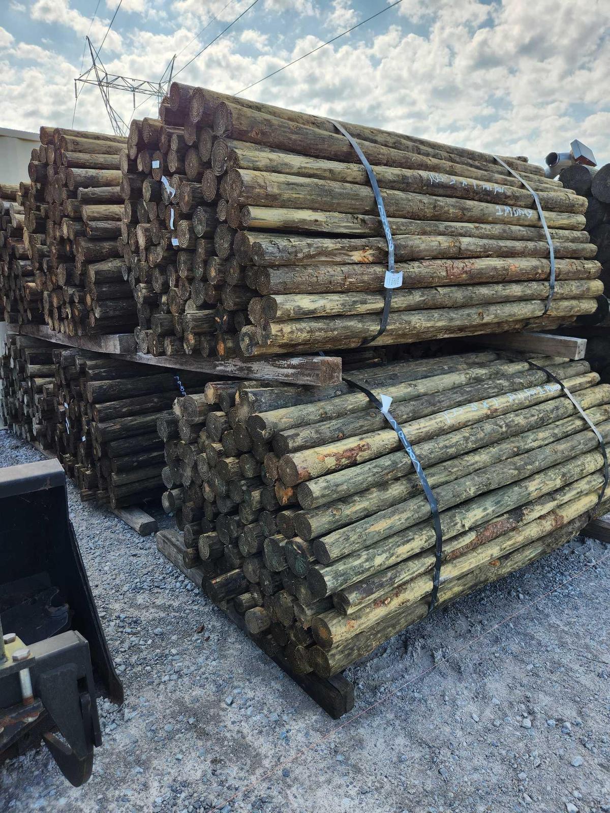 100- 3"X7' TREATED POST (ALL FOR 1 MONEY)