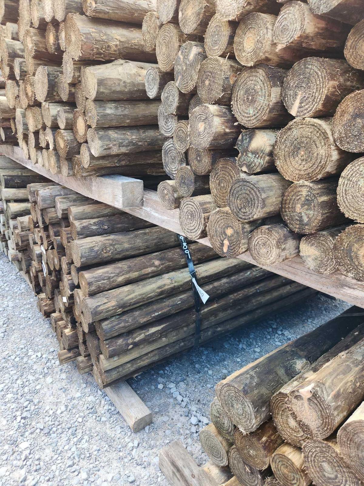 100- 3"X7' TREATED POST (ALL FOR 1 MONEY)