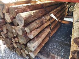 100- 3"X7' TREATED POST (ALL FOR 1 MONEY)