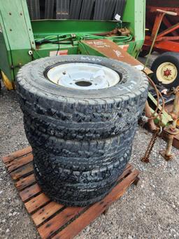 4- HIGH COUNTRY 285-75-R16 TIRES W/ 8 LUG RIMS (4X=$)