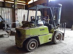 1991 CLARK Model C500-YS80D, 8,000# Pneumatic Tired Forklift, s/n Y685-0009