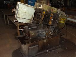 HYD-MEC S-20 Metal Cutting Band Saw, s/n 21087911, with (3) roller tables (