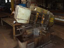 HYD-MEC S-20 Metal Cutting Band Saw, s/n 21087911, with (3) roller tables (