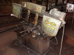 HYD-MEC S-20 Metal Cutting Band Saw, s/n 21087911, with (3) roller tables (