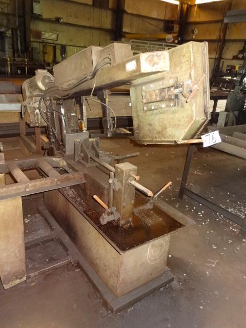 HYD-MEC S-20 Metal Cutting Band Saw, s/n 21087911, with (3) roller tables (