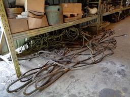 (5 Sections) Pallet Racking, with parts (wire rope slings, trolleys, wire r