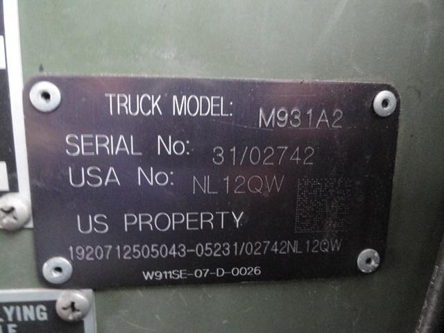1991 GENERAL Model M931A2, 5 Ton, 6x6 Tandem Axle Military Truck Tractor, V