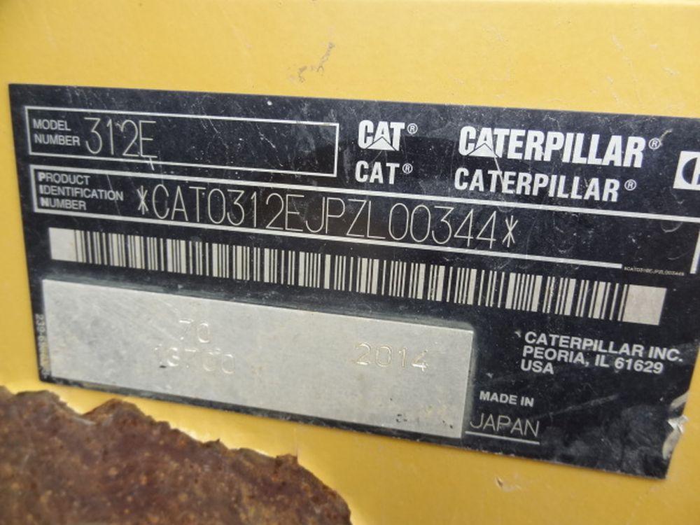 2014 CATERPILLAR Model 312E Hydraulic Excavator, s/n PZL00344, powered by C