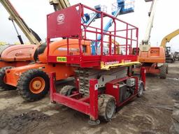 2013 MEC Model 3259ERT, 32' Scissors Lift, s/n 13100122, powered by 48 volt