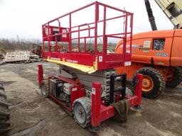 2013 MEC Model 3259ERT, 32' Scissors Lift, s/n 13100122, powered by 48 volt