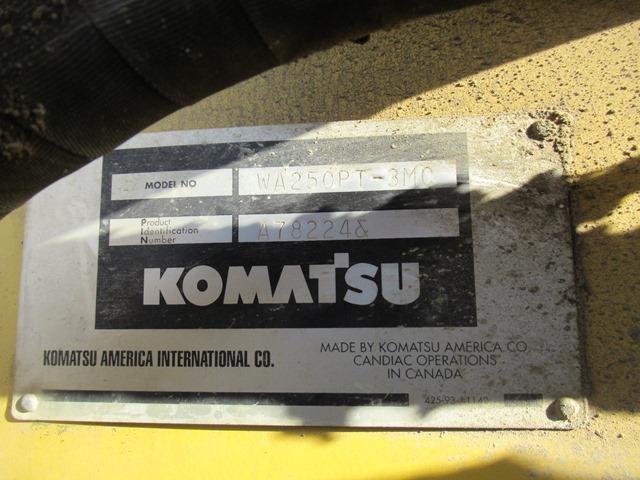 (GP-222) 2002 KOMATSU Model WA250PT3MC Rubber Tired Loader, s/n A78224, pow
