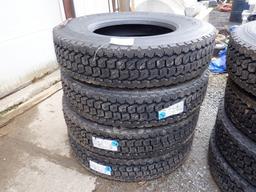 (4) UNUSED/RECAPPED 12R24.5 Tires