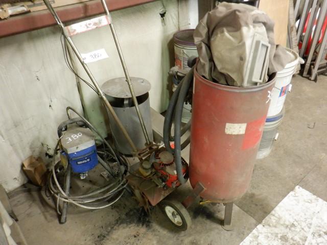 Sandblast Pot, Paint Sprayer, and Mantis