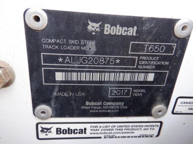 2017 BOBCAT Model T650 Crawler Skid Steer Loader, s/n ALJG20875, powered by
