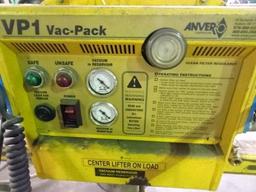 2002 ANVER Model VP1, 1,500 lb Vacuum Lifter, s/n 200637-5, with VP1 Vac-Pack vacuum generator, (6)