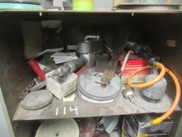 Cabinet and Contents of Grinding Discs and Air Tools