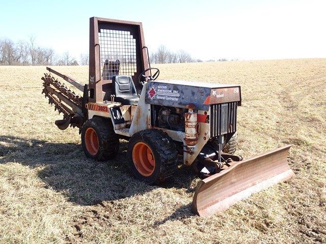 1989 BOBCAT Model 3023 Rubber Tired Trencher, s/n 508011363, powered by Kubota diesel engine and