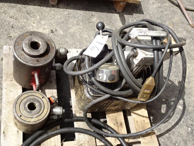 CAT Electric Hydraulic Power Unit and (2) Dual Action Jacks