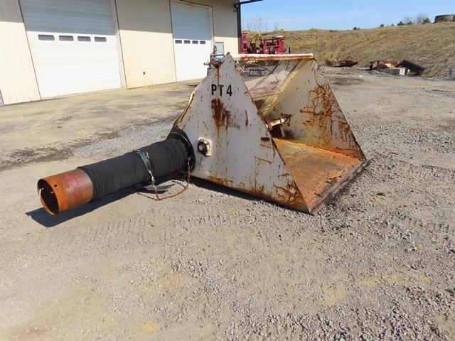 Silt Sock Auger Attachment, equipped with 72" hopper, Lowe 1650CL, 12" hydraulic auger. (Skid Steer)