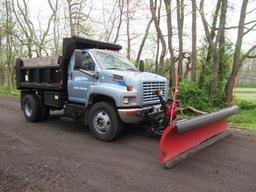 2005 GMC Model 7500 Single Axle Dump Truck, VIN# 1GDM7C1395F530443, powered by Duramax diesel engine