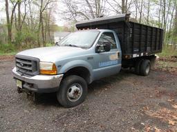 2000 FORD Model F-350XL SD, 4x4 Stake Body Dump Truck, VIN# 1FDWF37L4YEC06264, powered by Triton V-8