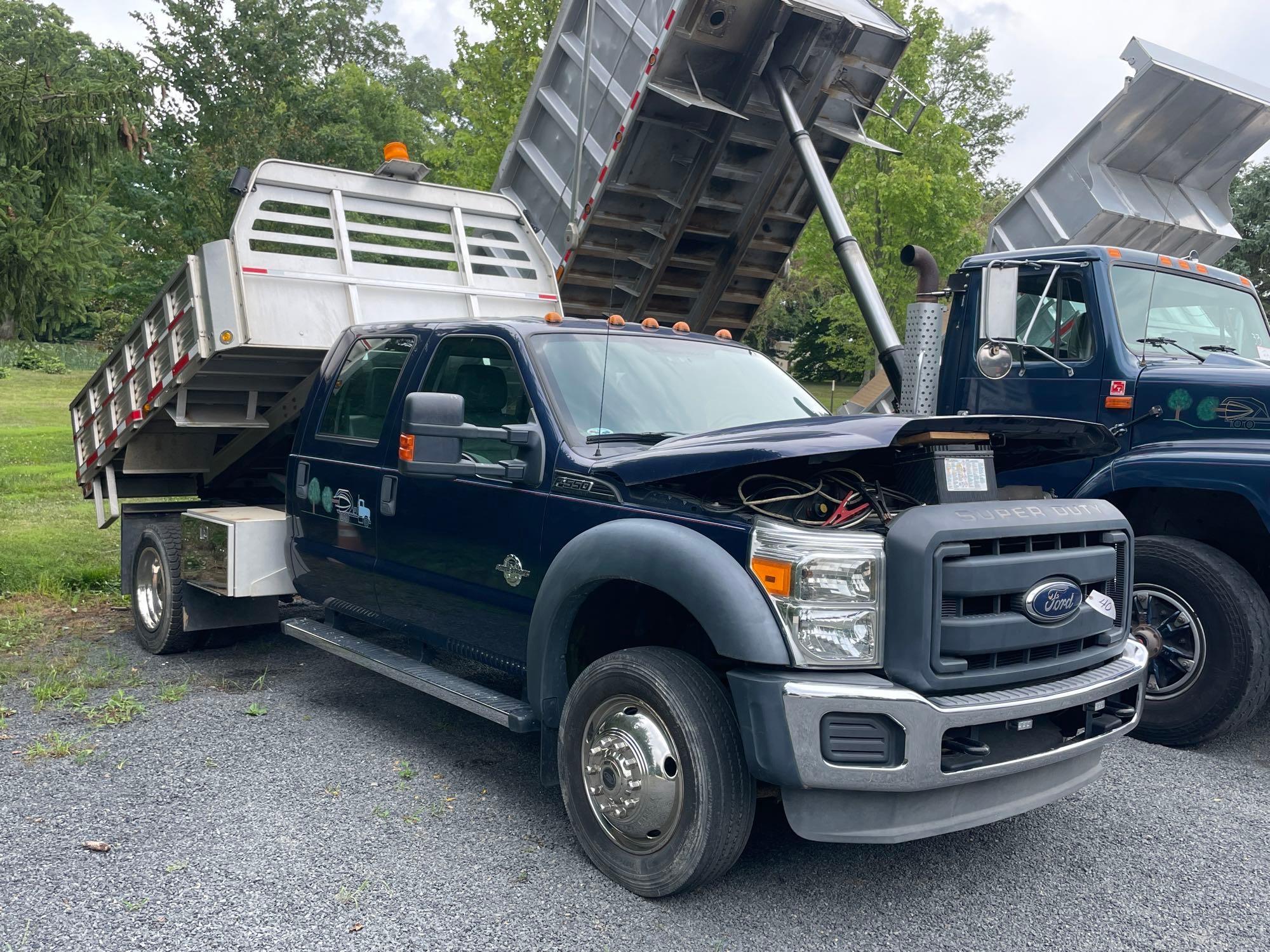 2012 FORD Model F-550XL, 4x4 Crew Cab Flatbed Dump Truck, VIN# 1FD0W5HT9CEC84788, powered by