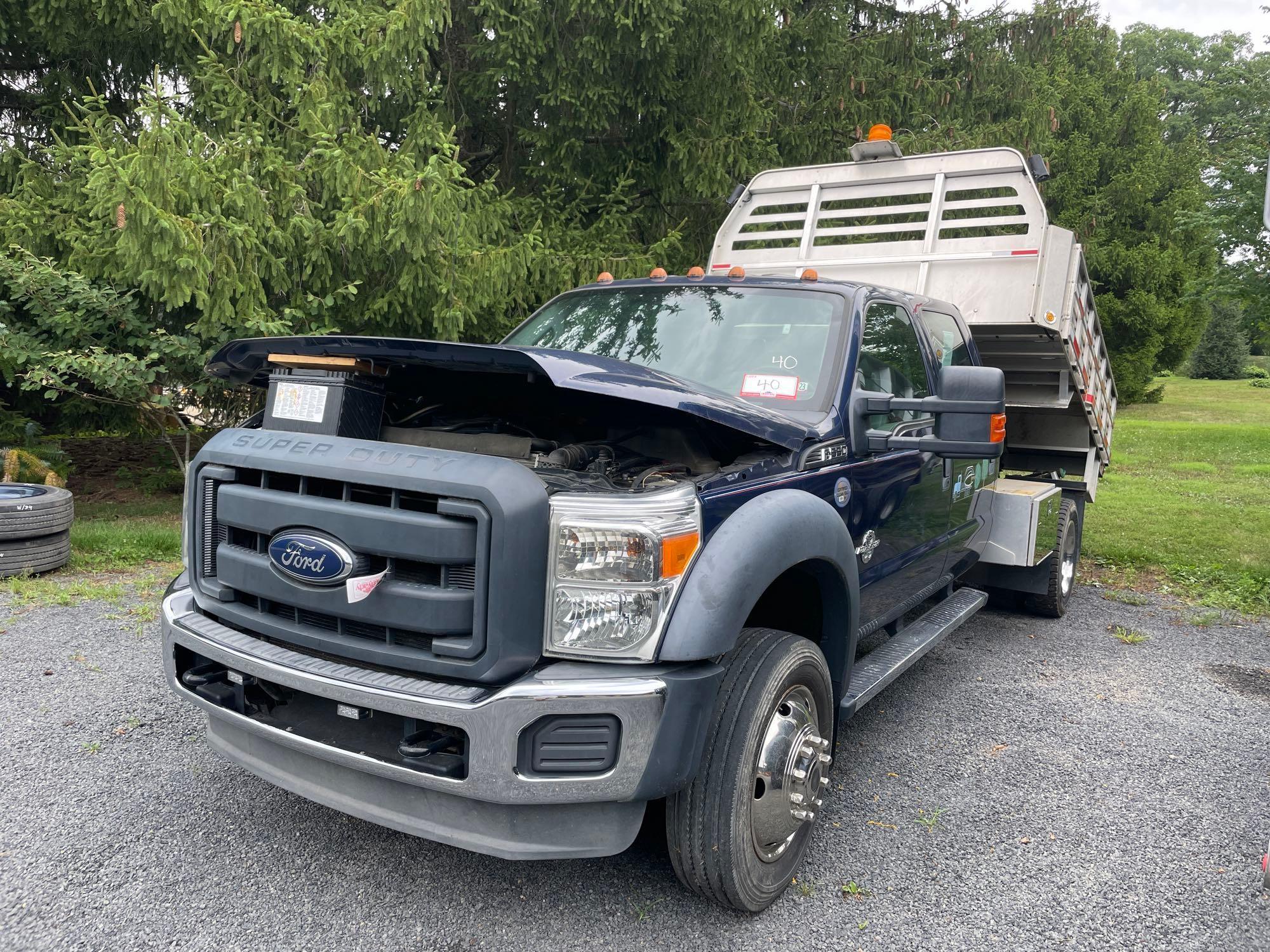 2012 FORD Model F-550XL, 4x4 Crew Cab Flatbed Dump Truck, VIN# 1FD0W5HT9CEC84788, powered by