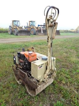 1997 INGERSOLL RAND Model DX-70E Tandem Walk Behind Roller, s/n SD70-11, powered by Kubota 1