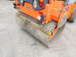 2016 HAMM Model HD12VV Tandem Vibratory Roller, s/n H2300608, powered by Kubota D1703 diesel engine