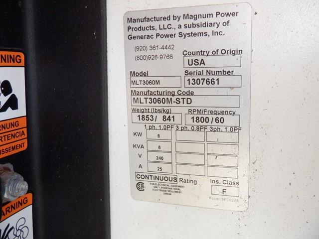 2013 MAGNUM Model MLT3060M Portable Light Plant, s/n 1307661, powered by Mitsubishi diesel engine,