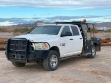 2014 RAM Model 3500HD, 4x4 Crew Cab Flatbed Truck, VIN# 3C63R3GL3EG119918, powered by Cummins 6.7L