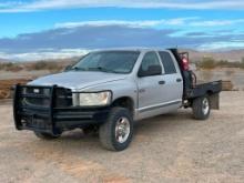 2007 DODGE Model 2500HD, 4x4 Crew Cab Flatbed Truck, VIN# 3D7KS28A57G817844, powered by Cummins 6.7L