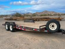 2002 PJ Tandem Axle Tag-A-Long Trailer, VIN# 4P5CF202021046861, equipped with 7'x20' level deck,