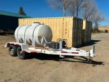 2008 Shop Made Tandem Axle Water Trailer, VIN# GC13178, equipped with 700 gallon poly tank, 2" water