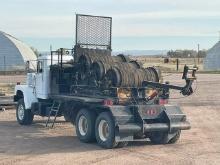 AMERICAN (3) Drum Hydraulic Hardline Puller, powered by John Deere diesel engine and hydrostatic
