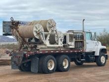 MORGAN Model LH74 (3) Drum Hydraulic Rope Puller, s/n 20, powered by Ford 6 cylinder gas engine,