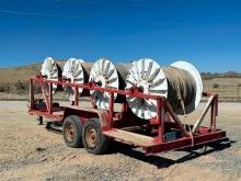 2003 Shop Made Tandem Axle Reel Trailer, VIN# S42807W, (4) removable reels with approximately 8,000'