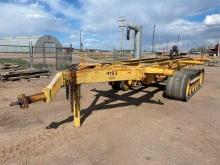 Shop Made Track Mounted Pole Trailer, equipped with 30' deck, 25" rubber tracks. In fair to good