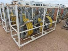 (3) 32", 20,000# Grounded Helicopter Bundle Blocks, with header bar and rack (DAY 2) (CO)