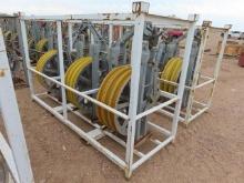 (3) 32", 20,000# Grounded Helicopter Bundle Blocks, with header bar and rack (DAY 2) (CO)