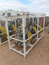 (3) 32", 20,000# Grounded Helicopter Bundle Blocks, with header bar and rack (DAY 2) (CO)