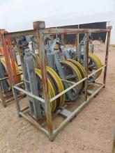 (3) 32", 20,000# Helicopter Bundle Blocks, header bar and rack (DAY 2) (CO)