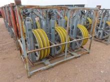 (3) 32", 20,000# Helicopter Bundle Blocks, header bar and rack (DAY 2) (CO)