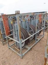 (3) 32", 20,000# Helicopter Bundle Blocks, header bar and rack (DAY 2) (CO)