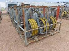 (3) 32", 20,000# Helicopter Bundle Blocks, header bar and rack (DAY 2) (CO)