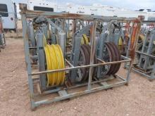 (3) 32", 20,000# Helicopter Bundle Blocks, header bar and rack (DAY 2) (CO)