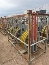 (3) 32", 20,000# Helicopter Bundle Blocks, header bar and rack (DAY 2) (CO)
